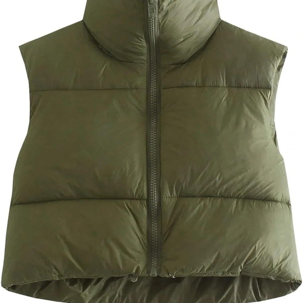 Olive Green Puffer Vest - Picture 5 of 5
